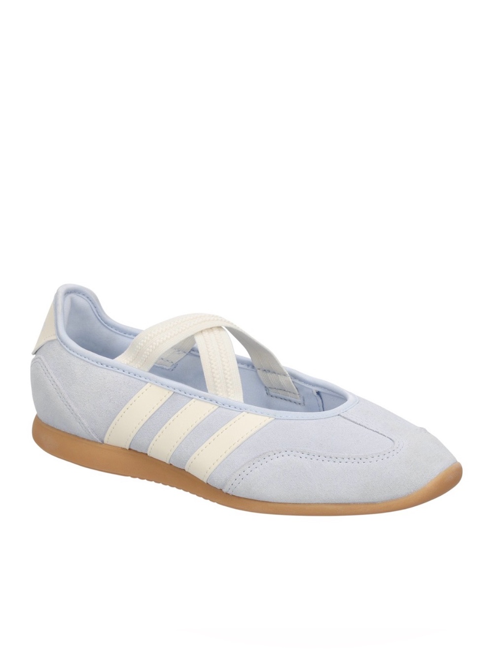 adidas Light Blue and Cream Women's Ballet-Style Sneakers